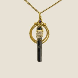 ESAURITO - Amuleto in Cristallo di Tormalina Nera e Ametista