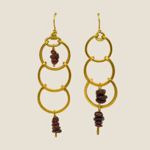 Coppia di orecchini in Granato