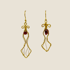 Coppia di orecchini in Granato