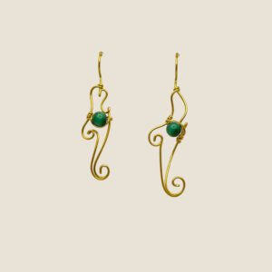 Coppia di orecchini in Malachite