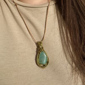 Pendente in Amazzonite e Quarzo