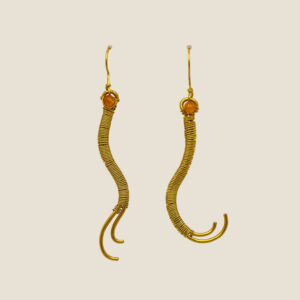 Coppia di orecchini in Agata corniola