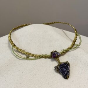 Collier in drusa di Ametista e Peridoto