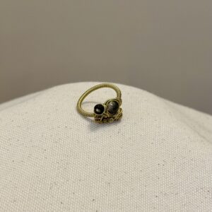 Anello in Agata Muschiata e Pietra lavica