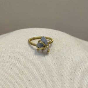 Anello in Dumortierite e Quarzo rosa