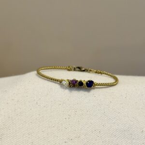 Bracciale in Sodalite, Ametista, Perla di fiume, Ossidiana
