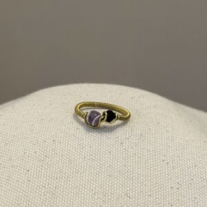 Anello in Ametista e Ossidiana