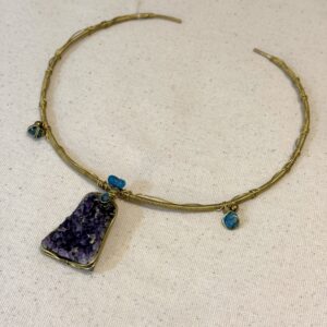 ESAURITO - Choker in Drusa di Ametista e Apatite