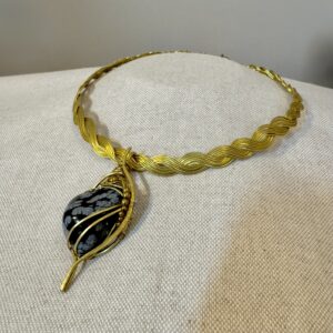 Choker in Ossidiana Fiocco di Neve